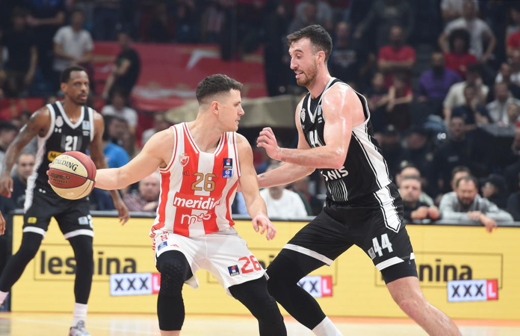 Nemanja Nedović i Frenk Kaminski na meču Crvena zvezda - Partizan