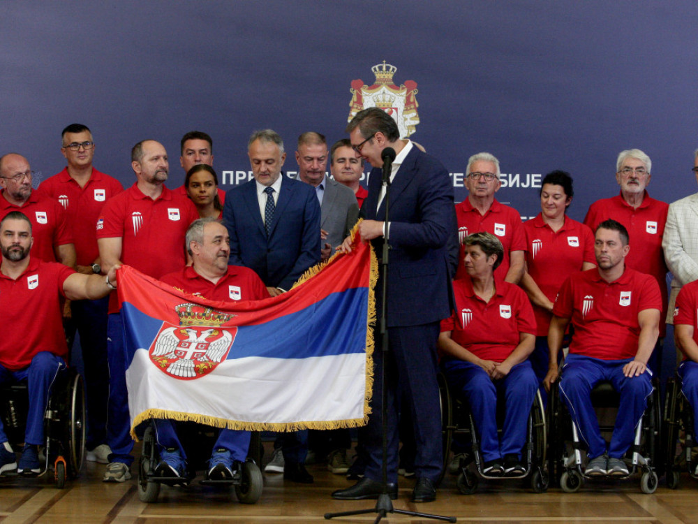 Željko Dimitrijević, srpski paraolimpijac, na prijemu kod predsednika države Aleksandra Vučića