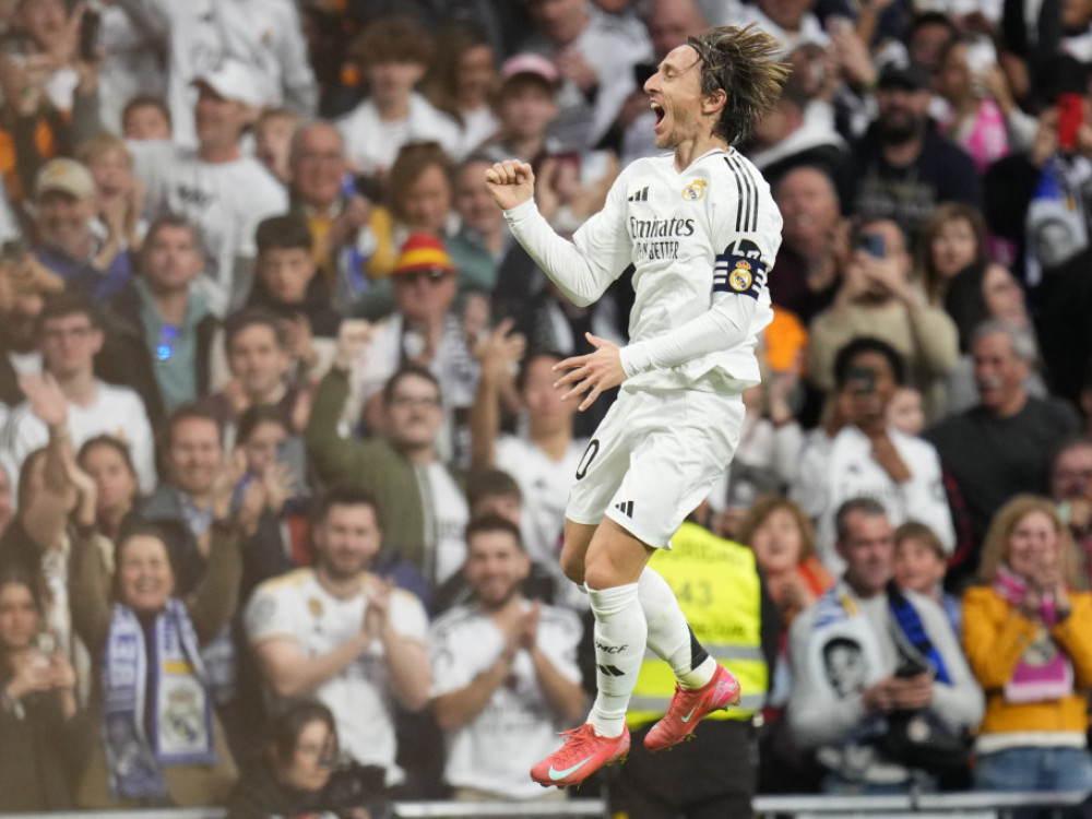 Luka Modrić, fudbaler Reala, protiv Đirone na meču 25. kola La LIge