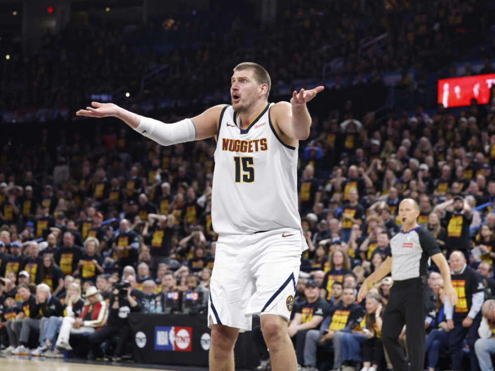 Nikola Jokić, košarkaš Denvera, na meču sa Oklahomom