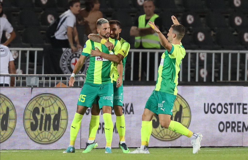 AEK Larnaka slavi prolaz u Beogradu 11. avgusta 2022.