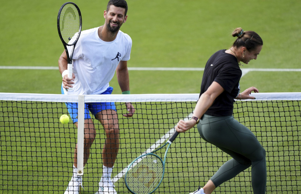 Novak Đoković i Arina Sabalenka trenirali zajedno