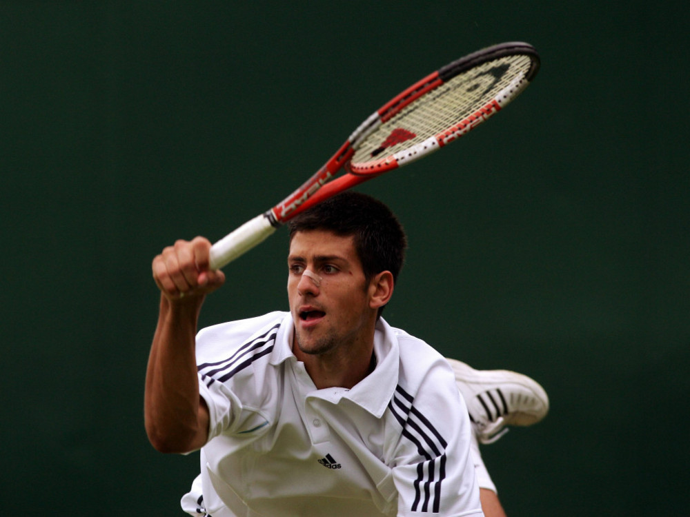Novak Đoković, srpski teniser, tokom Vimbldona 2005