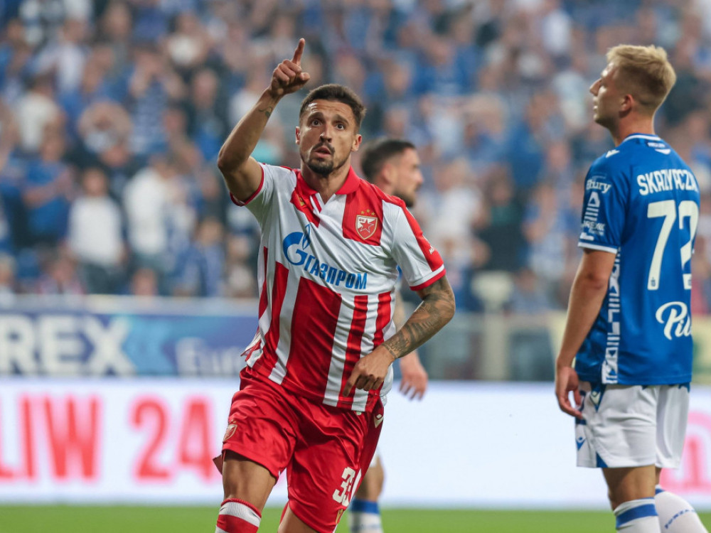 Rade Krunić, fudbaler Crvene zvezde, dvostruki strelac protiv Leha